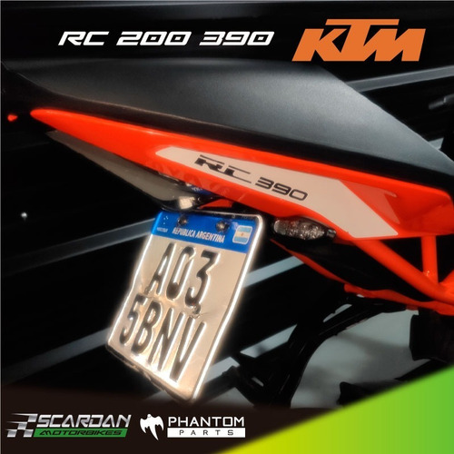 Imagen 2 de 3 de Portapatente Rebatible Fender Ktm Rc 200 390 14-20