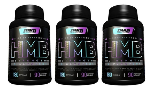 3 Hmb Star Nutrition 180 Caps Recuperación De Masa Muscular