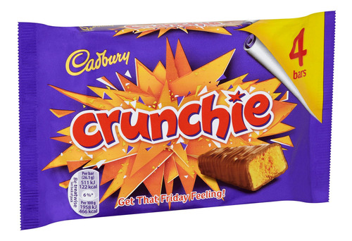 Cadbury Crunchie 4 Barras De Chocolate 104 Gramos