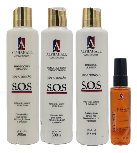 Alphahall S.o.s Shampoo E Cond E Leave-in E Sérum Volátil