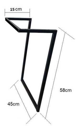 Pé Base Metal Aço Tubolar Mesa Lateral Quadrado Retangular