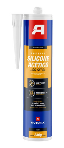 Silicone Acético Selante Uso Geral Preto 240g Autofix