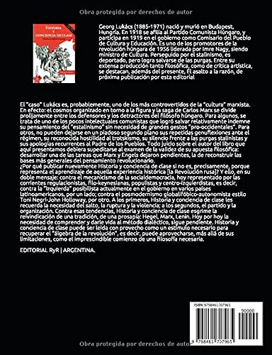 Historia Y Conciencia De Clase, De Lukács, Georg. Editorial Independently Published, Tapa Pasta Blanda, Edición 1 En Español, 2021