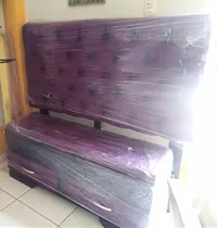Comprar Cama 2 Plazas Usada Color Lila Con  Colchón De Resortes