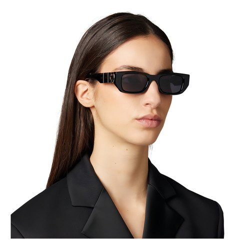 Óculos De Sol Off White Fillmore Black Oeri124 1007-49 Cor Preto Armação Preto Haste Preto Lente Cinza