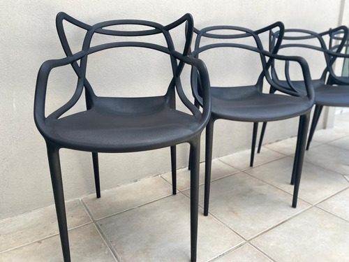 Silla de comedor Garden Life Allegra, estructura color negro, 4 unidades
