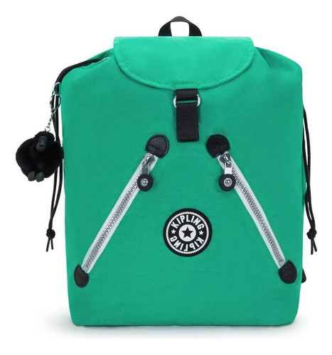 Mochila Média New Fundamental Kipling Rapid Green