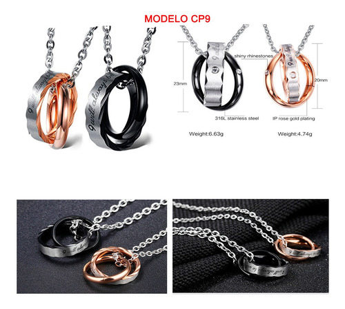 Collares Parejas Acero Inoxidable 316l Aniversario, Amor Lb