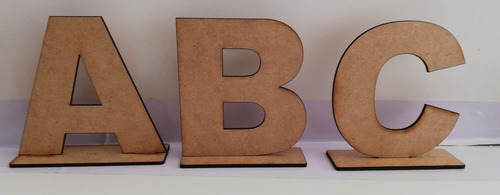 Letras Mdf 3 Mm De 25 Cm De Altura Con Base