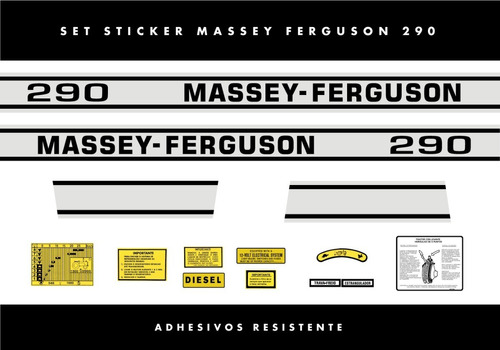 Adhesivos Tractor Massey Ferguson 265/275/290 Calcomanías