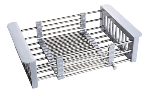 Cesta De Escurridor Ajustable De Acero Inoxidable, Bandeja