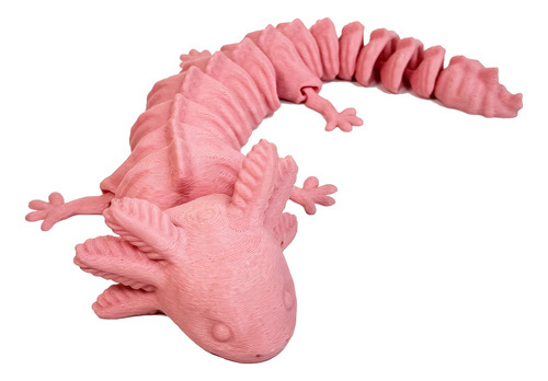 Ajolote Articulado En Impresión 3d Flexible Color Rosa