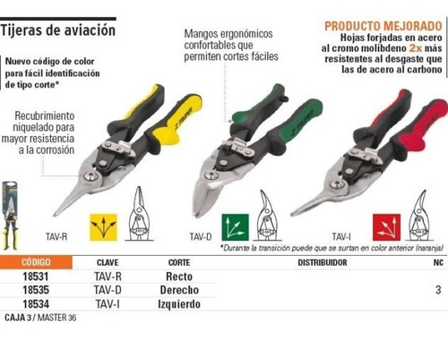 Imagen 4 de 9 de Tijera Aviacion Truper Derecha Recta O Izquierda Corta Chapa