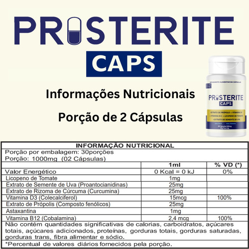 2 Potes Prosterite Premium Caps 60 Caps Original Promoção