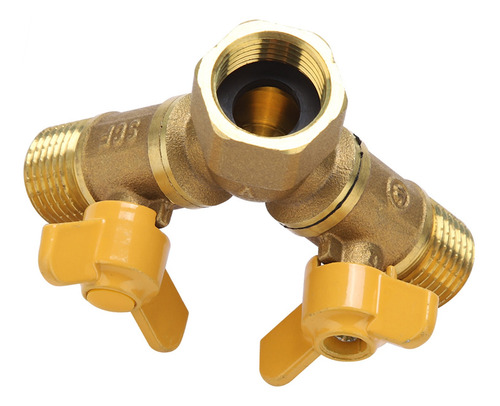 G1/2 Latão Jardim Irrigação 2 Way Double Tap Mangueira Adapt