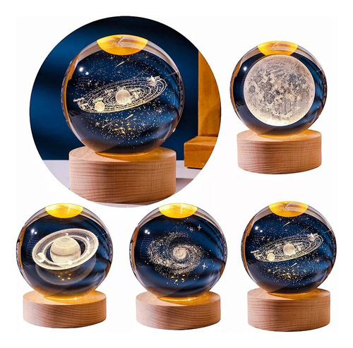 3d Lampara De Noche Led Bola Crista, Night Led Sistema Solar