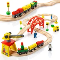 Comprar Juegos De Trenes De Madera Para Ninos 2-4-7 Juego De Trenes