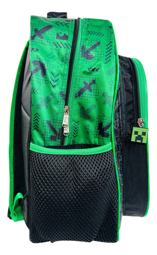 Kit Mochila, Lonchera, Lapicera Minecraft Pelicula Original1 Verde Minecraft