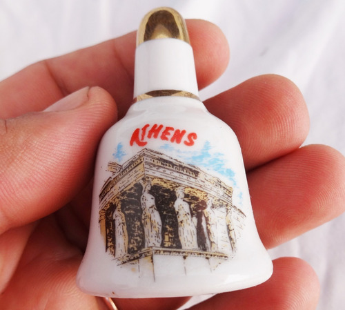 Campana Porcelana Miniatura Grecia Atenas Athens Partenon