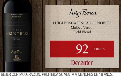 Vino Tinto, Luigi Bosca Finca Los Nobles, Malbec/verdot, 750