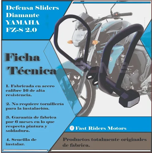 Def. Alerón Diamante Yamaha Fz 2.0 Promecol + Pulpo Elastico