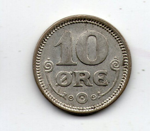 Dinamarca Moneda Plata 10 Ore 1916 Km#818.1 - Argentvs