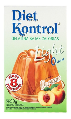 Pack X 6 Gelatinas Diet Kontrol Durazno X 30 Grs