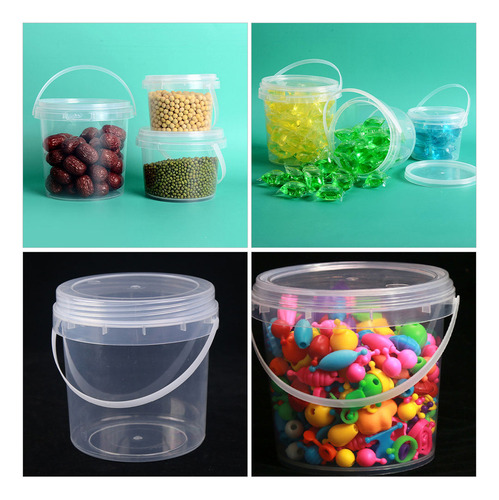 Cubo De Almacenamiento Portátil Transparente De 2 Piezas Con