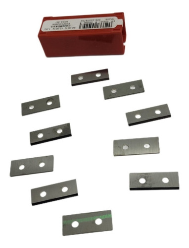 Imagen 2 de 8 de Juego 10 Insertos Para Cabezales Para Cepillar 30x12x 1.5mm