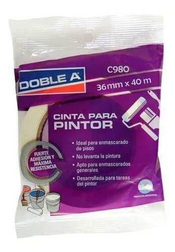 Cinta Papel Enmascarar P/pintor 36mm Doble A- Prestigio