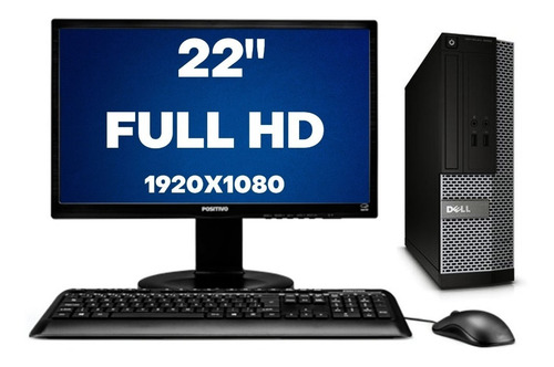 Cpu Dell Optiplex Core I3 8gb 240gb Ssd + Monitor 22 Full Hd