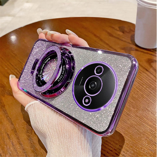 Funda Para Redmi A3 /a3x Case Brillo Brillante Niña Soporte Morado Para Redmi A3 /a3x