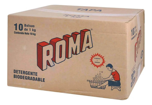 Detergente En Polvo Roma 10 Pzas. De 1 Kg