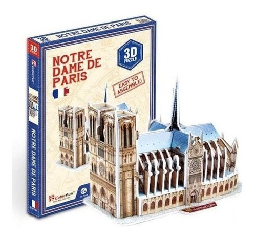 Puzzle 3d Notre Dame De Paris 39 Pcs - Cubicfun