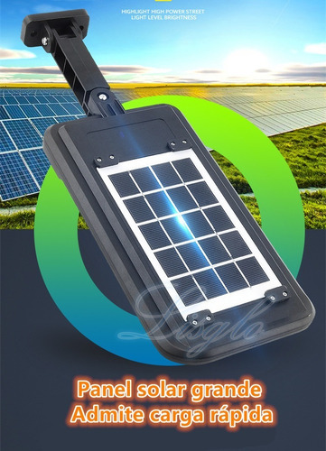 Imagen 7 de 10 de 120 Led Lampara Solar Pared Sensor 3modos+4500mah+remoto 60w