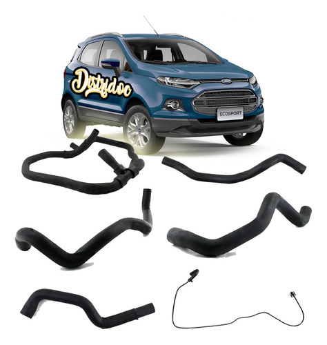 Kit X6 Mangueras Refrigeracion Ecosport Kinetic 1.6 2012/