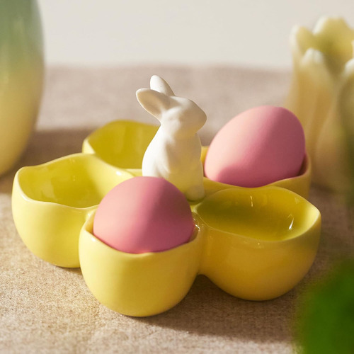 Soporte Para Huevos De Pascua Con Diseño De Conejo, 5 Huevos