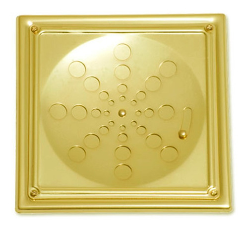 Grelha Quadrada Inox Com Caixilho Dourada 15cm - Estilmax