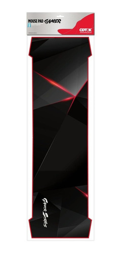 Imagen 2 de 2 de Mouse Pad gamer CDTek Bigg 30cm x 90cm x 3mm negro/rojo