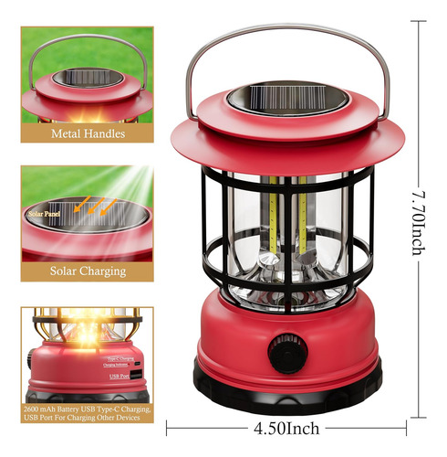 Linterna Solar Para Colgar Al Aire Libre, Paquete De 3 Luces