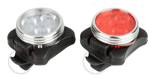 Juego De Luces Traseras Para Bicicleta De Montaña Cob Warnin