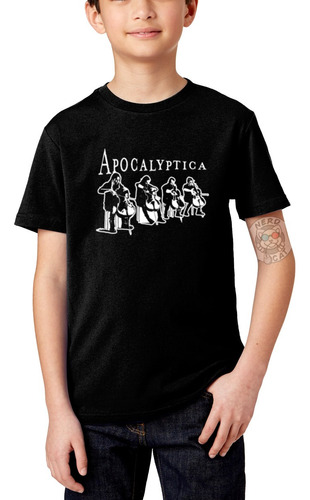 Camiseta Infantil Apocalyptica Metal Sinfônico Cello Classic