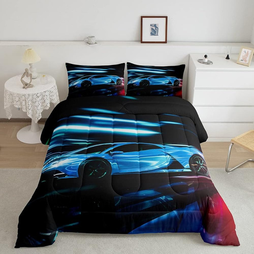 Erosebridal Racing Car Boys Comforter Set Queen Size Sports 