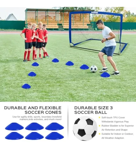 6x4 Ft Kids Soccer Goals For Backyard Set Of 2-