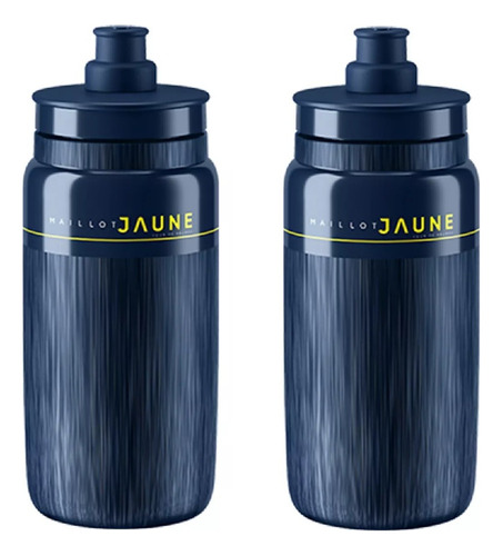 2x Garrafa Caramanhola Bike Elite Fly Tex Jaune 550ml - Azul