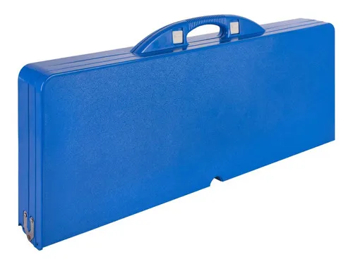 Mesa Plegable Tipo Maleta Con Bancos 134 Cm Color Azul