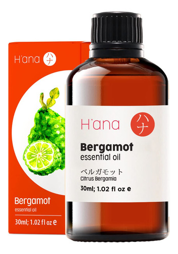 H'ana Aceite Esencial De Bergamota (1.02 Onzas)  Ctrico Y En