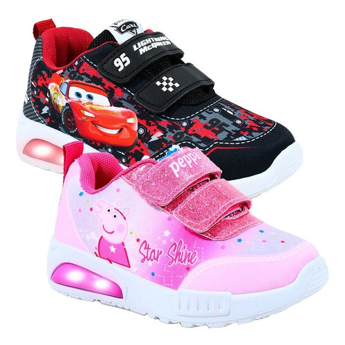 Imagen 1 de 8 de Zapatillas Con Luces Zapatilla Luz Peppa Pig Disney Footy