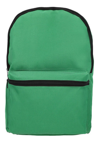 Mochila De Bolsa Frontal. Color Verde Diseño De La Tela Liso