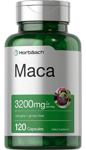 Raíz De Maca 3200 Mg Horbäach 120 Capsulas